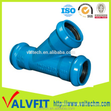water sewer underground pipeline installation pipe fittings Ductile Iron DI Y style Socket Tee